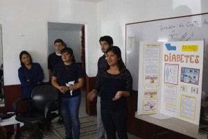 Public Health team gives diabetes presentation to patients in the waiting room. | Photo by Flying Samaritans.