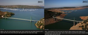 Lake Oroville before and after the drought